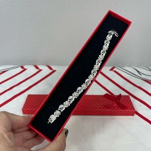 Silver Bracelet with Flowers Roses Made in Italy